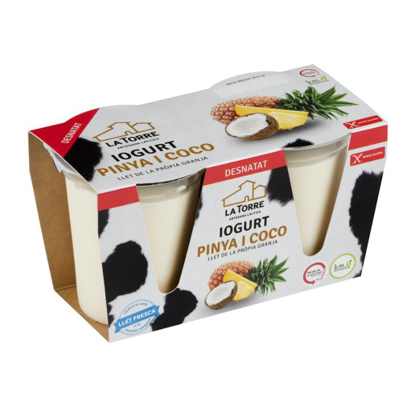 IOGURT DESNATAT PINYA I COCO 12/(PACK 2X120g)