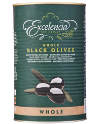 ACEITUNAS NEGRAS 160/200 LATA 3/5Kg. (2500gr. P.N.E.)
