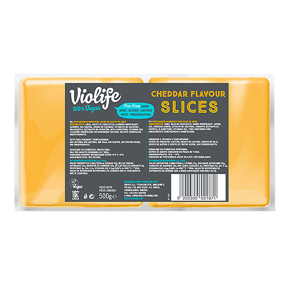 PVEG TIPUS CHEDDAR LLESCAT S/G-S/L 8/500gr
