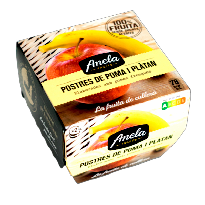 POSTRE DE POMA I PLÀTAN (compota) S/SUCRE 60/100gr