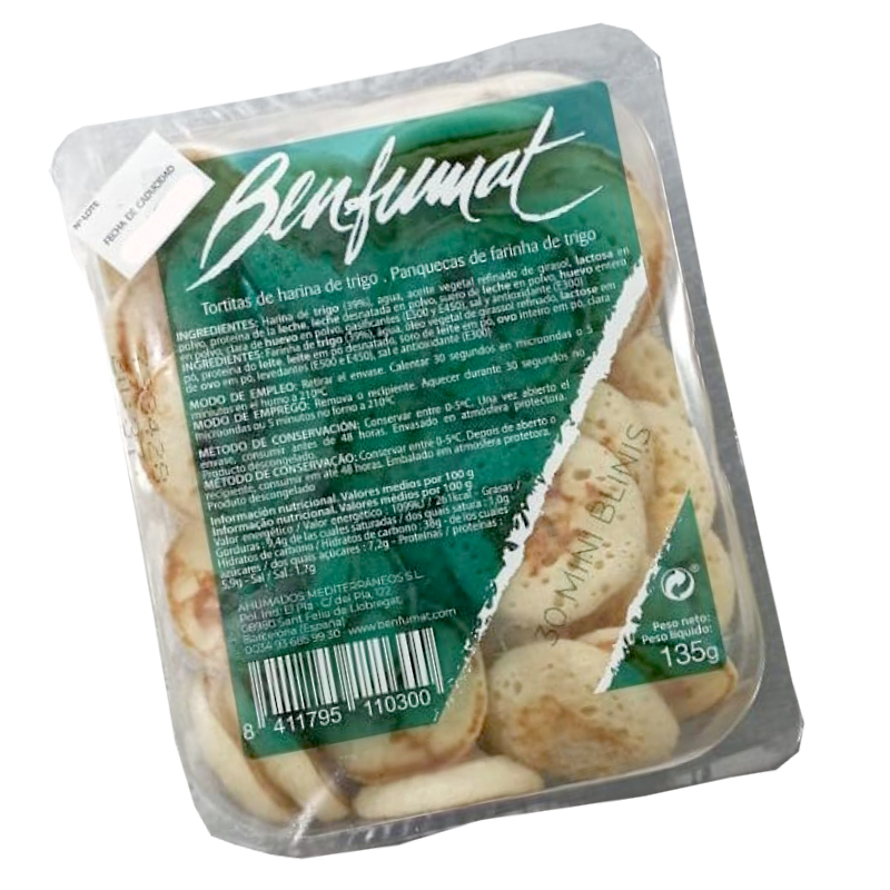 MINI BLINIS (BENFUMAT) Coquetes de farina de blat 30un-135 gr.