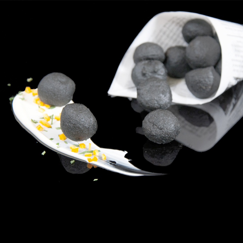 BUÑUELOS BACALAO TINTA CALAMAR (NEGROS) (8gr) 3Kg