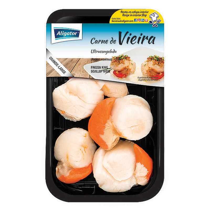 VIEIRA CARNE C/CORAL  10/300g.